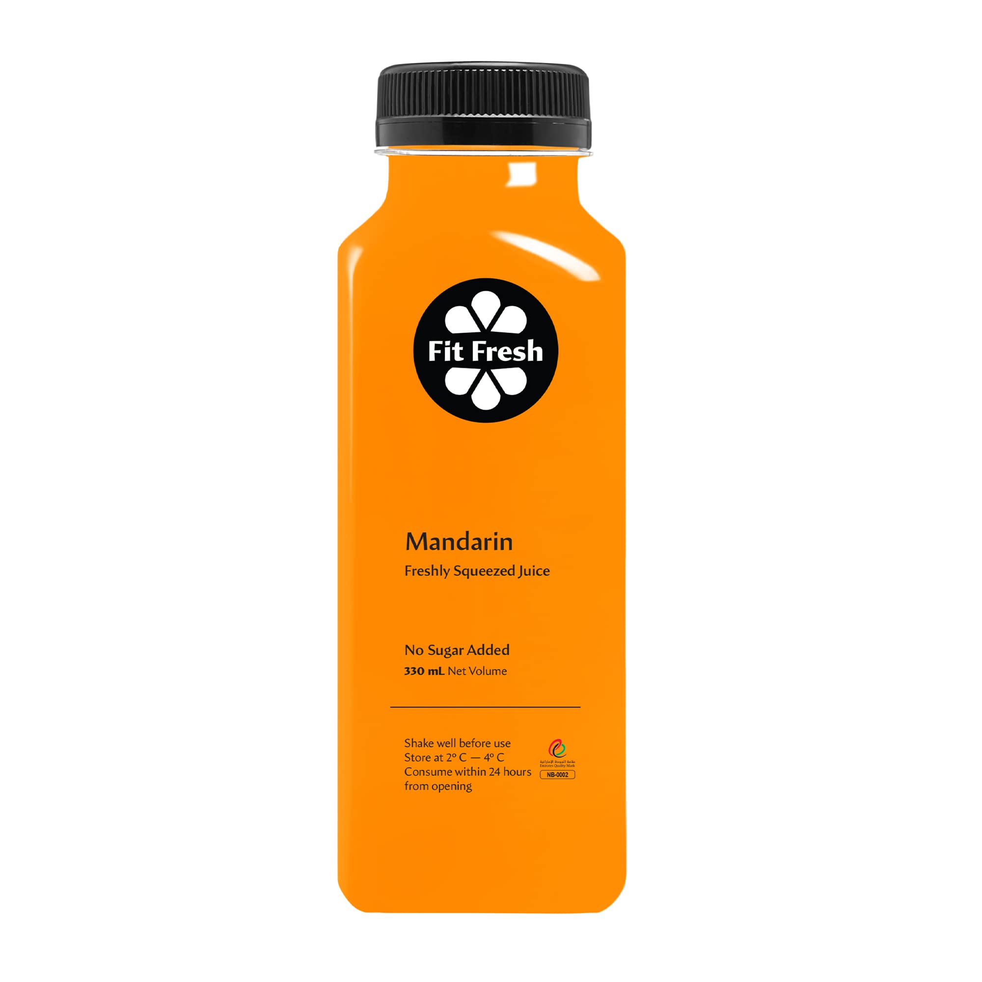 Fit Fresh Mandarin Juice 330 ml (Cold-pressed Fresh Juice, Freshly-squeezed Daily, No Preservatives, No Additives, No Sugar Added, No Water Added, Citrus Juice)