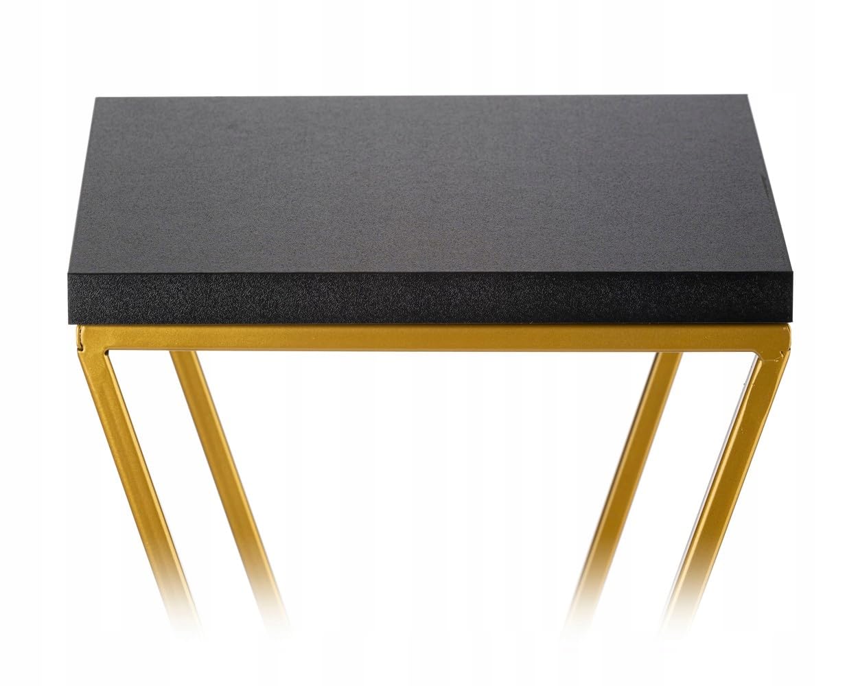 Pflanzenständer Metall 100 cm Hoch - Stabiler und Fester Blumenhocker mit Schwarz MDF-Platte auf Gold Ständer - Blumenständer zur Dekoration Innenräumen