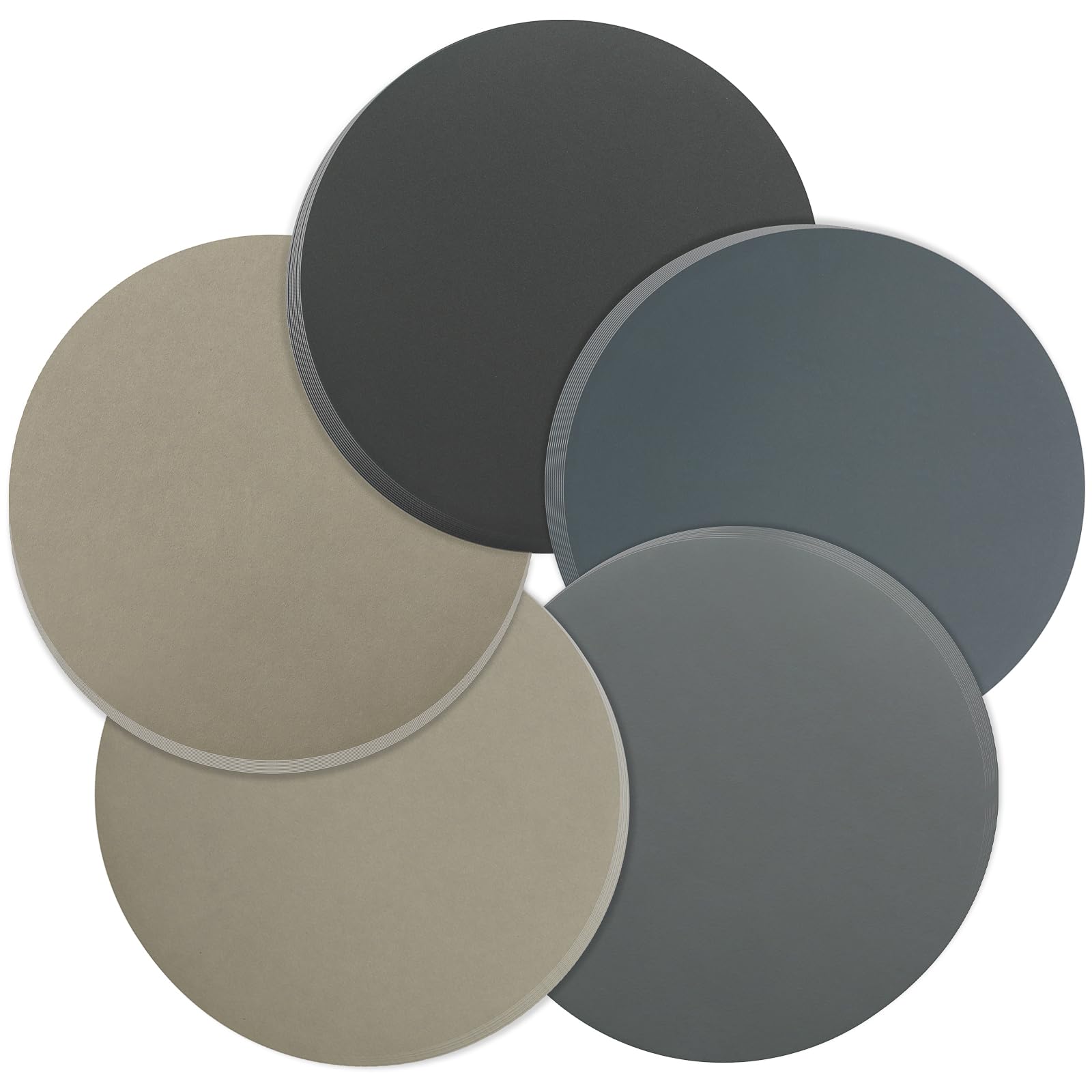 VIBRATITE 50 Stück Nasse Trockene Schleifscheiben, 125mm Schleifpapier Klett, Körnung 1000 1500 2000 3000 5000, Ohne Loch Rund Schleifpads für Exzenterschleifer, Auto, Metall, Holz