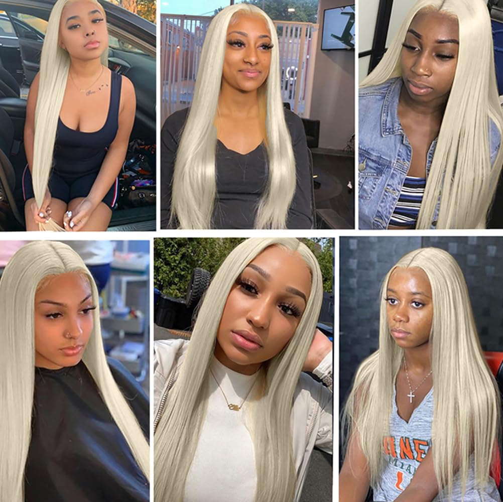 30 30 30 inch Ash Blonde Human Hair Bundles Blonde Straight Bundles GveoXvo White Bundle Human Hair White Bundle
