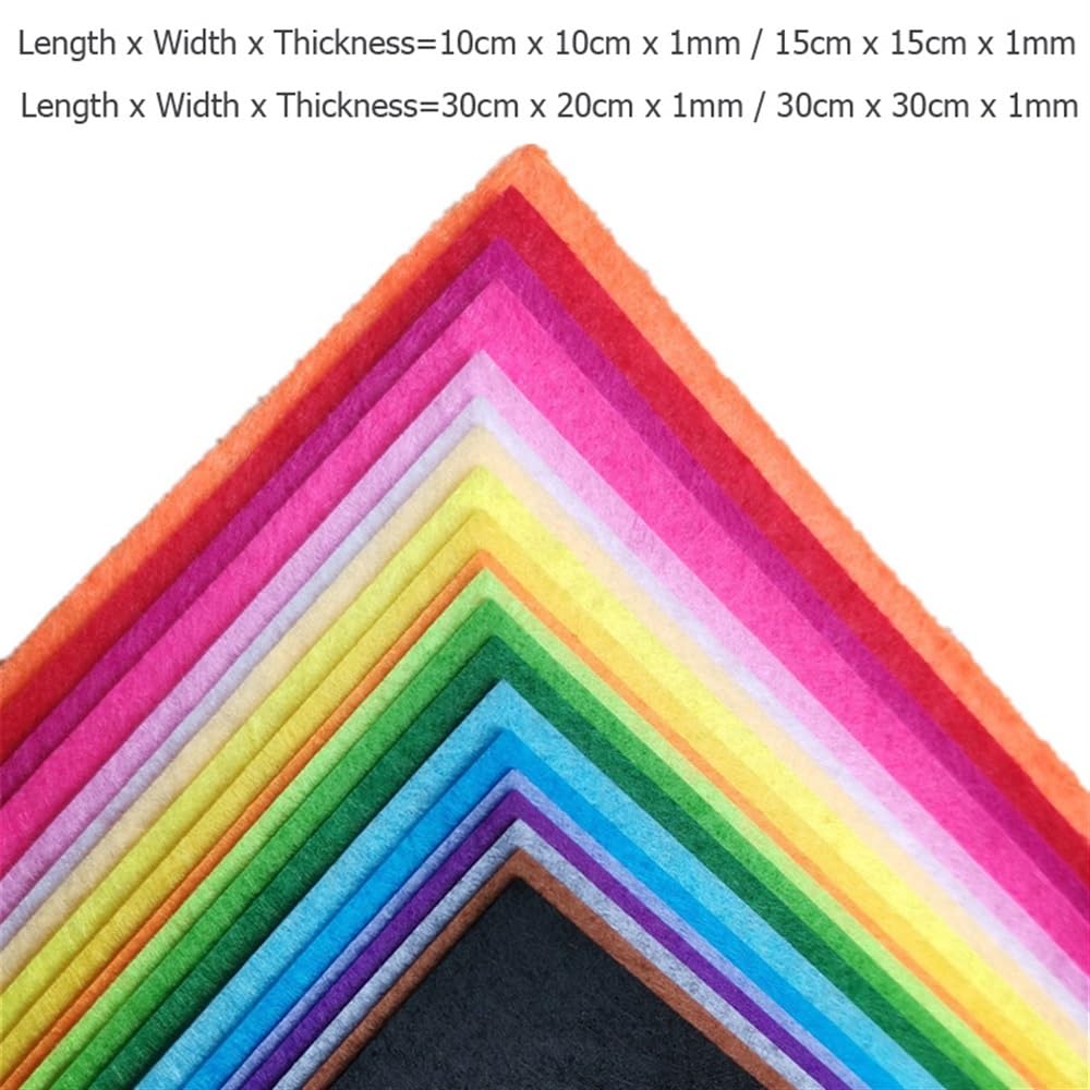 Arkusz z miękkiej tkaniny filcowej, różne kolory, patchworkowy, szycie, DIY, rzemiosło, kwadraty, włóknina, grubość 1 mm, ręcznie tkana, 30 cm x 30 cm