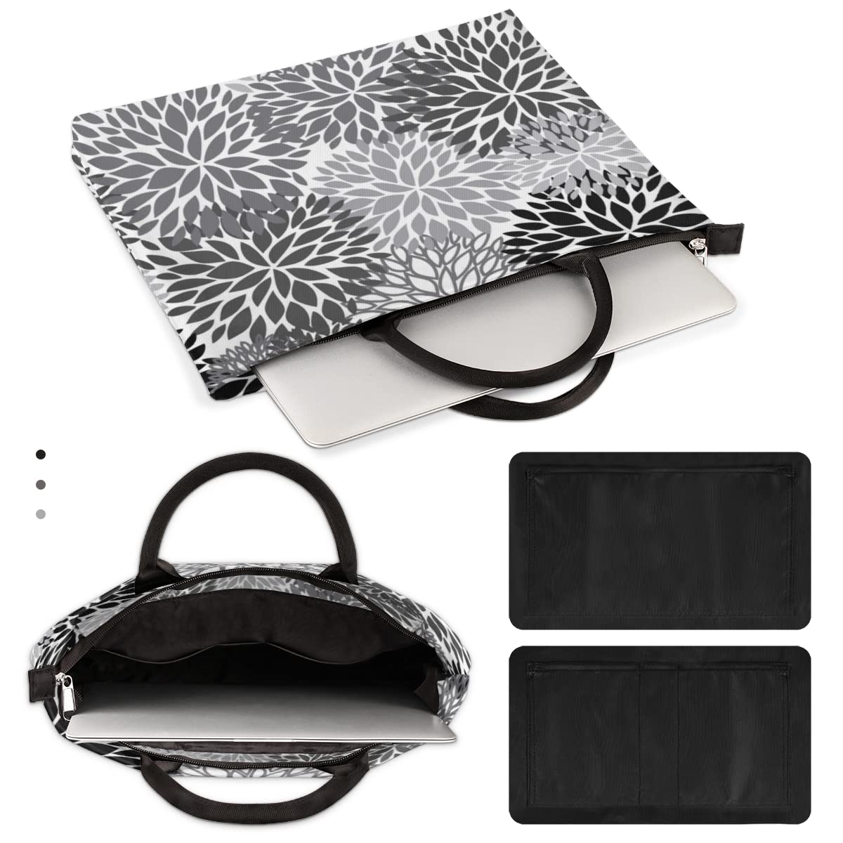 Kwiat nowoczesny artystyczny pokrowiec na laptopa 13-16 cali kwiat obraz ręczny laptop etui teczka listonoszka torba do przenoszenia dla kobiet mężczyzn dzieci chłopców dziewcząt