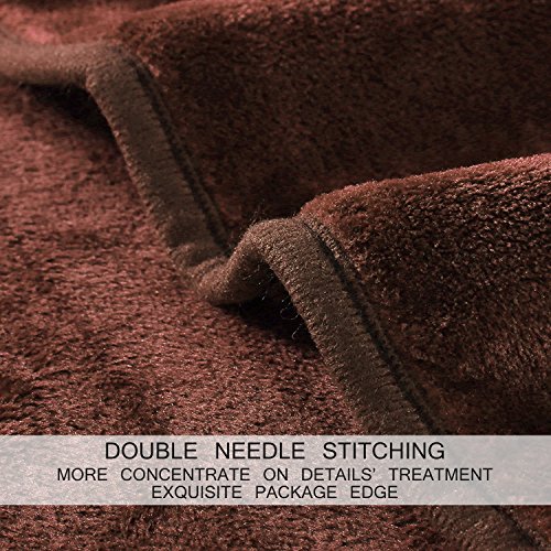HOZY Soft Blanket King Size Fleece Warm Fuzzy Throw Blankets for The Bed Sofa Lightweight 350GSM Chocolate 90"*108" - Thumbnail 7