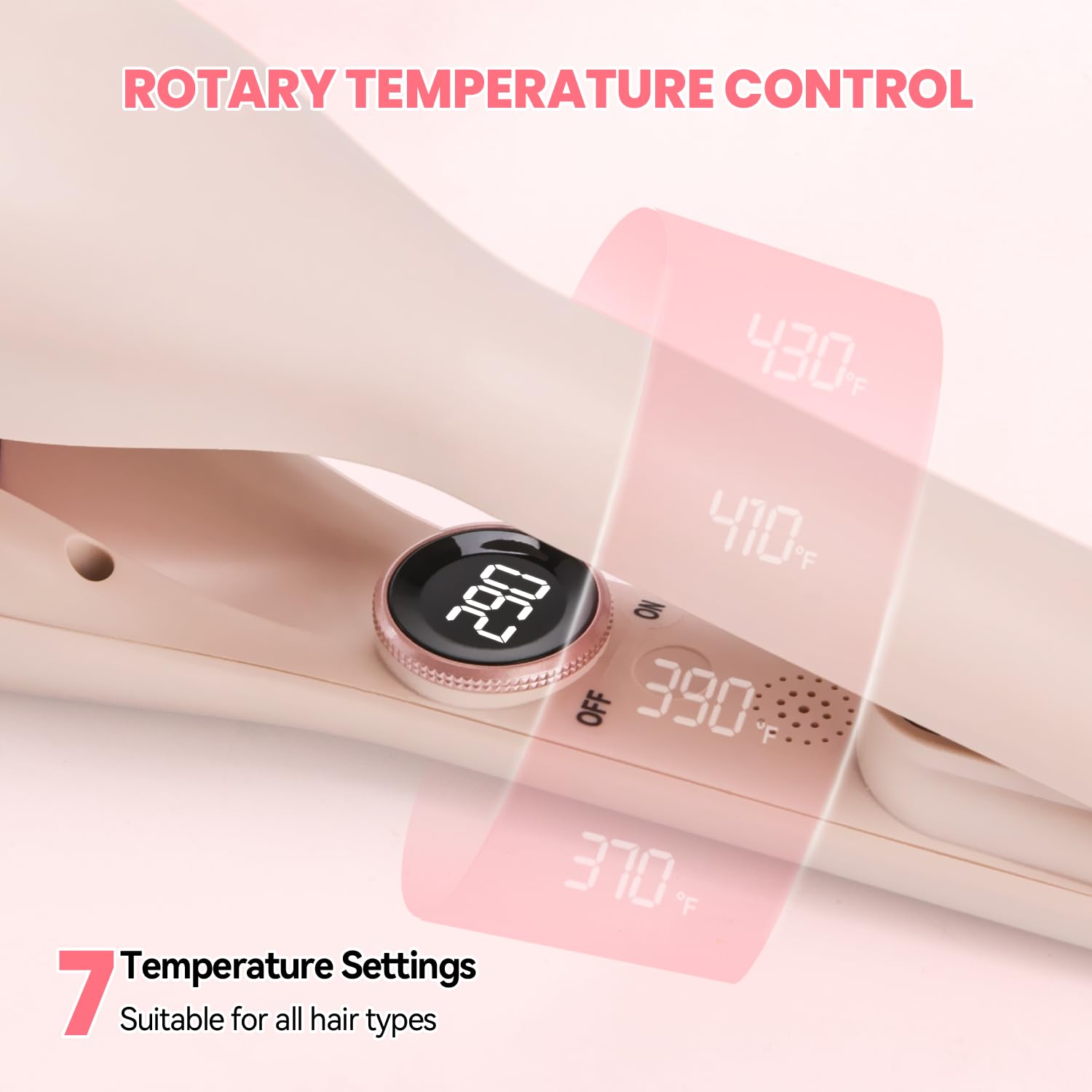 Lockenstab-Haar-Crimper Waver, 3,17 cm, Haarglätter für Damen, Crimpwerkzeug, ionischer Strand-Waver Haar-Crimper mit Keramik, 3 Fassen, Rosa