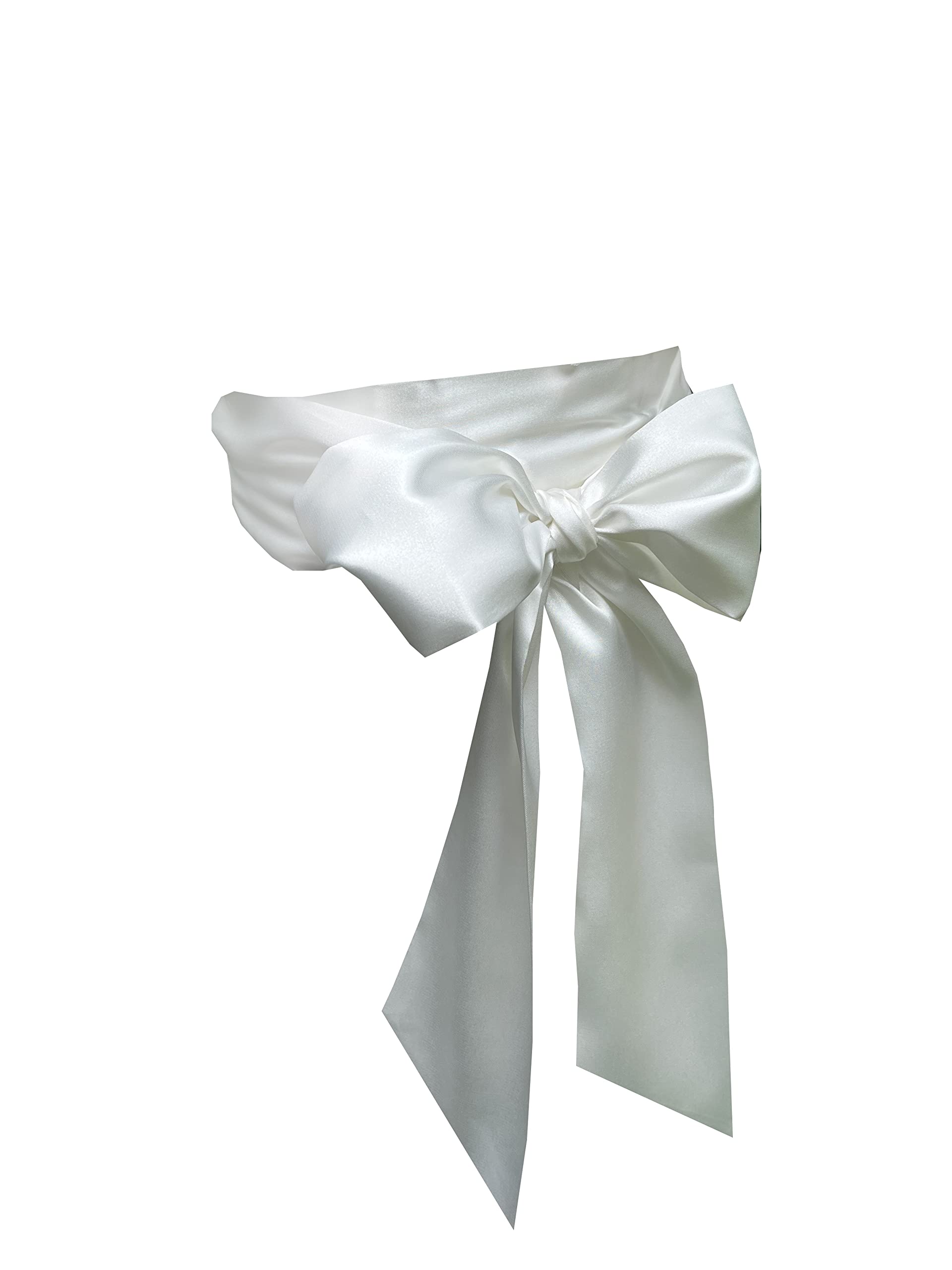 LORDRIE Women Satin Sash Belts For Bridal Bridesmaid Dresses Girls Waist Belts For Special Occasion, Ivory, Medium