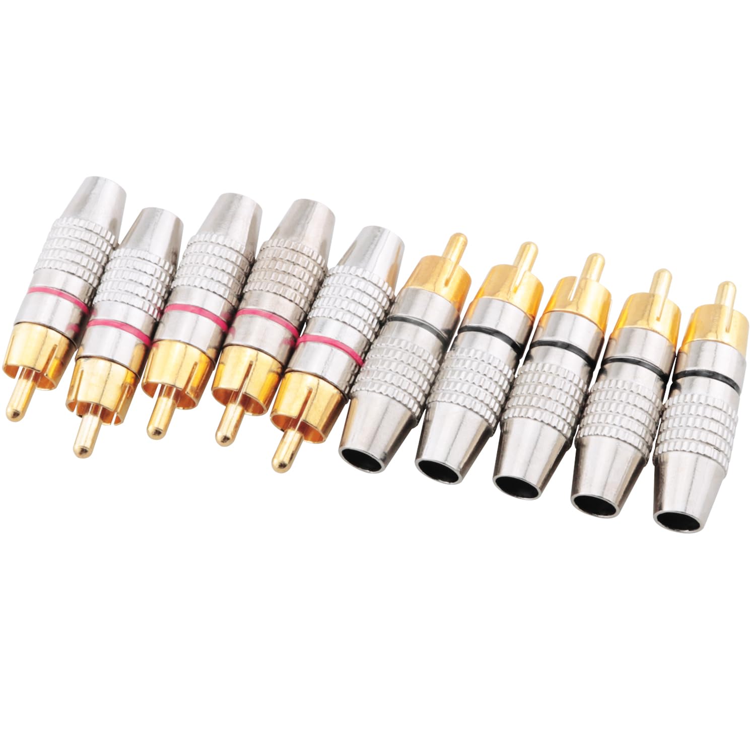 ZCZQC 10PCS RCA Plug Connectors Coaxial Cable Audio Male Plugs 1.65x0.45in 270RCA Solderless Plugs for Amplifier Equipment TV Cable Kits - Image 8