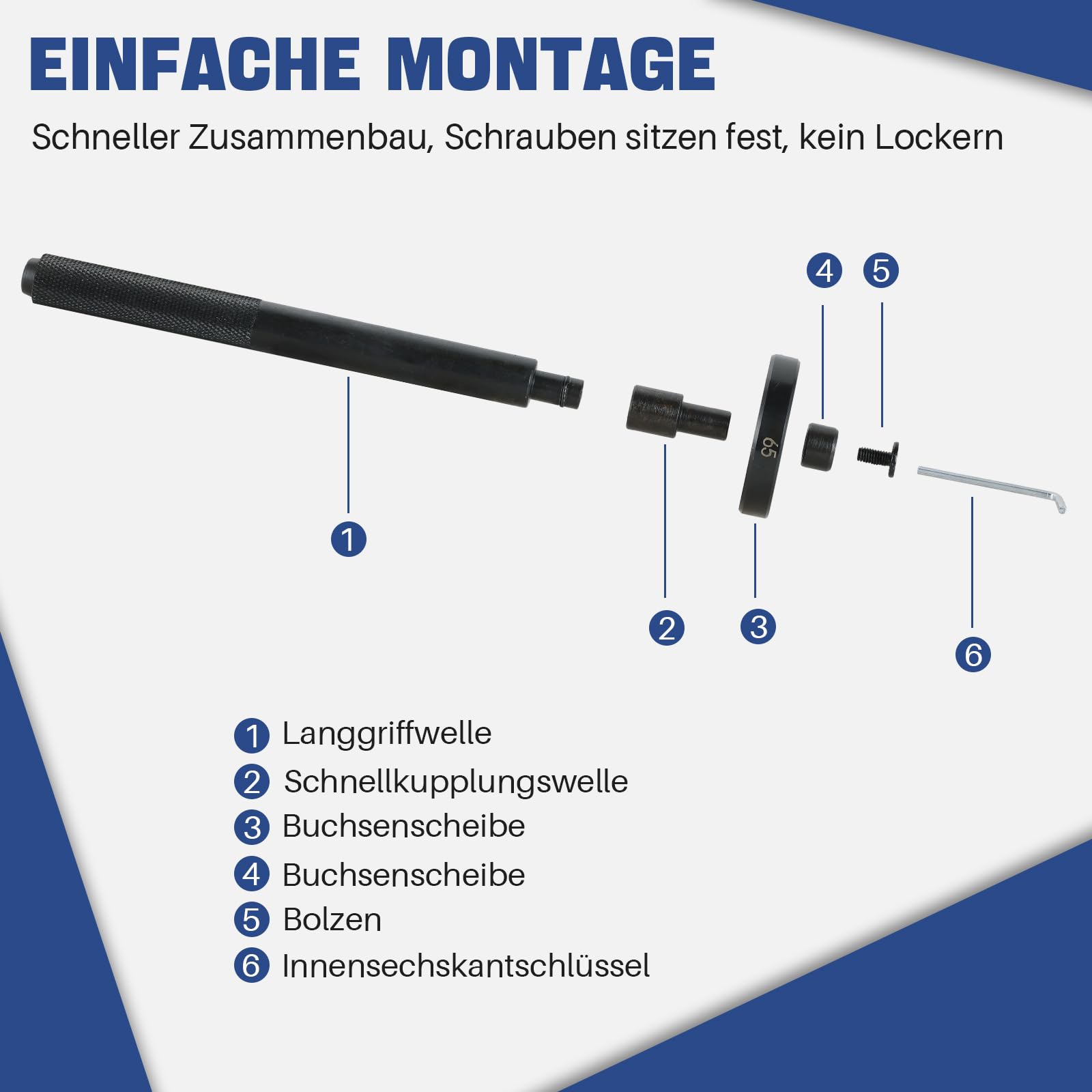 DASBET 52 TLG Radlager Werkzeug Satz 18–65 mm, Lagerpresse Druckstück Treibsatz mit Montagescheiben für Radlager, Buchsen, Simmerring, Lagerschalen & Gummilager Kfz Montage Demontage