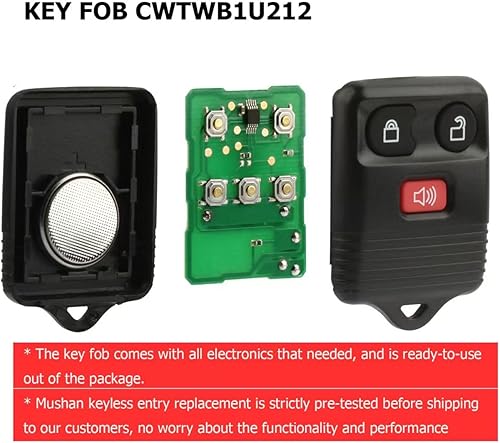 Miniatura 3 de Llavero para Ford F150 F250 F350 1998-2014, llave remota de automóvil de 3 botones sin llave, PN # CWTWB1U212, fácil programación y diseño duradero