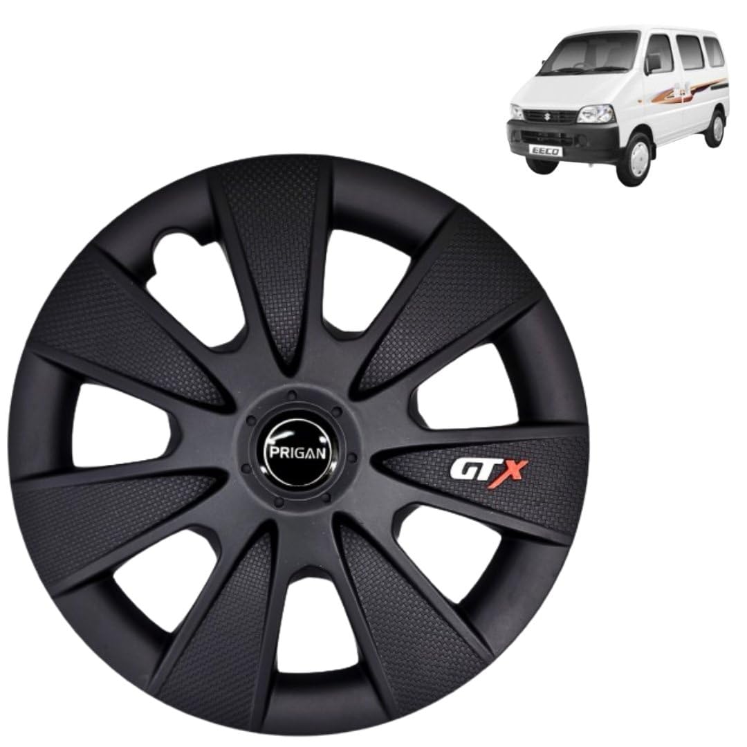 PRIGAN Wheel Cover for Maruti EECO 13 Inch Matte Black Wheel Cap (Available in 12,13,14,15 Inch) (Set of 4 Pcs) (Press Fitting) Model- GTX Matte BLACK-13-image-45