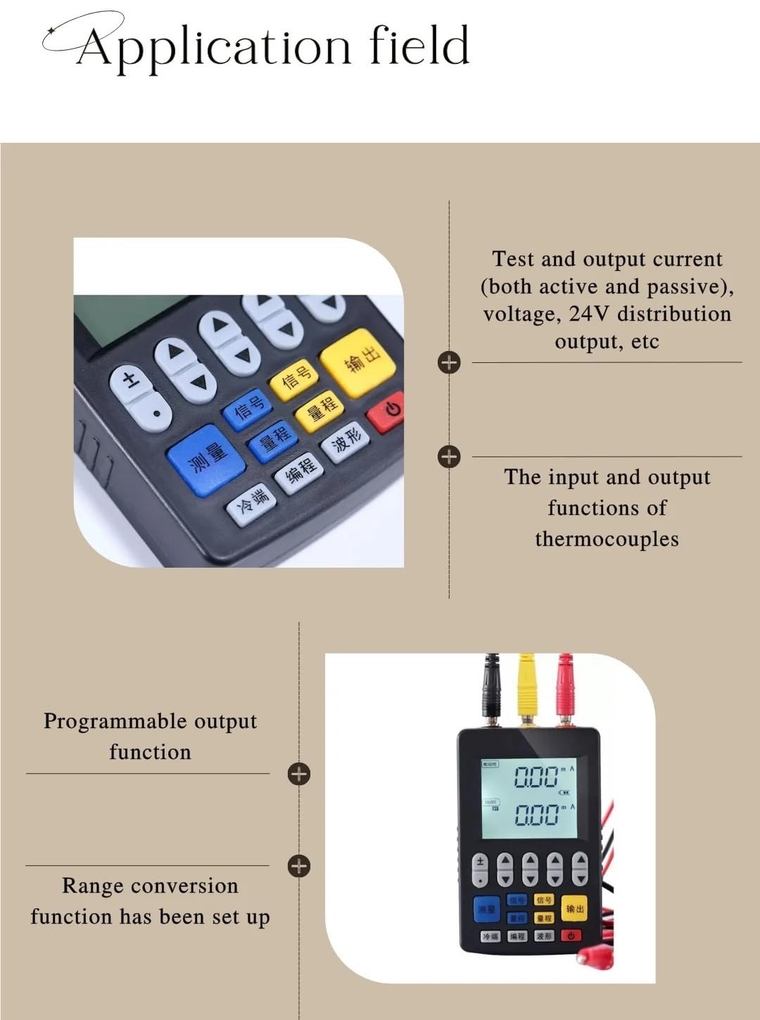 Calibrador portátil de generador de señal de 4-20 mA, fuente de voltaje de corriente analógica de 0-10 V con potencia de bucle de 24 V for calibración de procesos