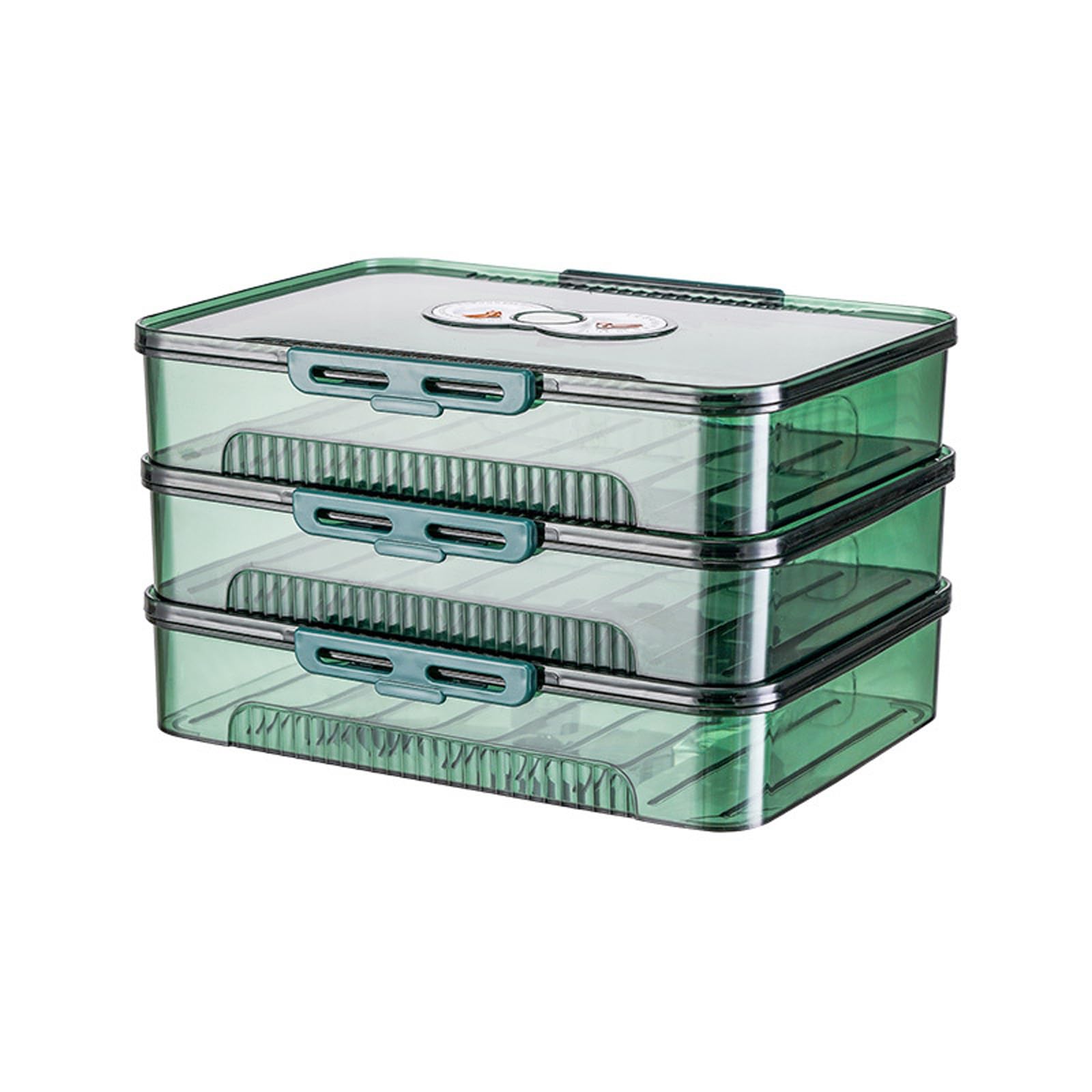 YROHGKPN Clear Dumpling and Wonton Storage Box Stackable Freezer Container with Divided Compartments for Easy Organization Airtights Kitchen Containers
