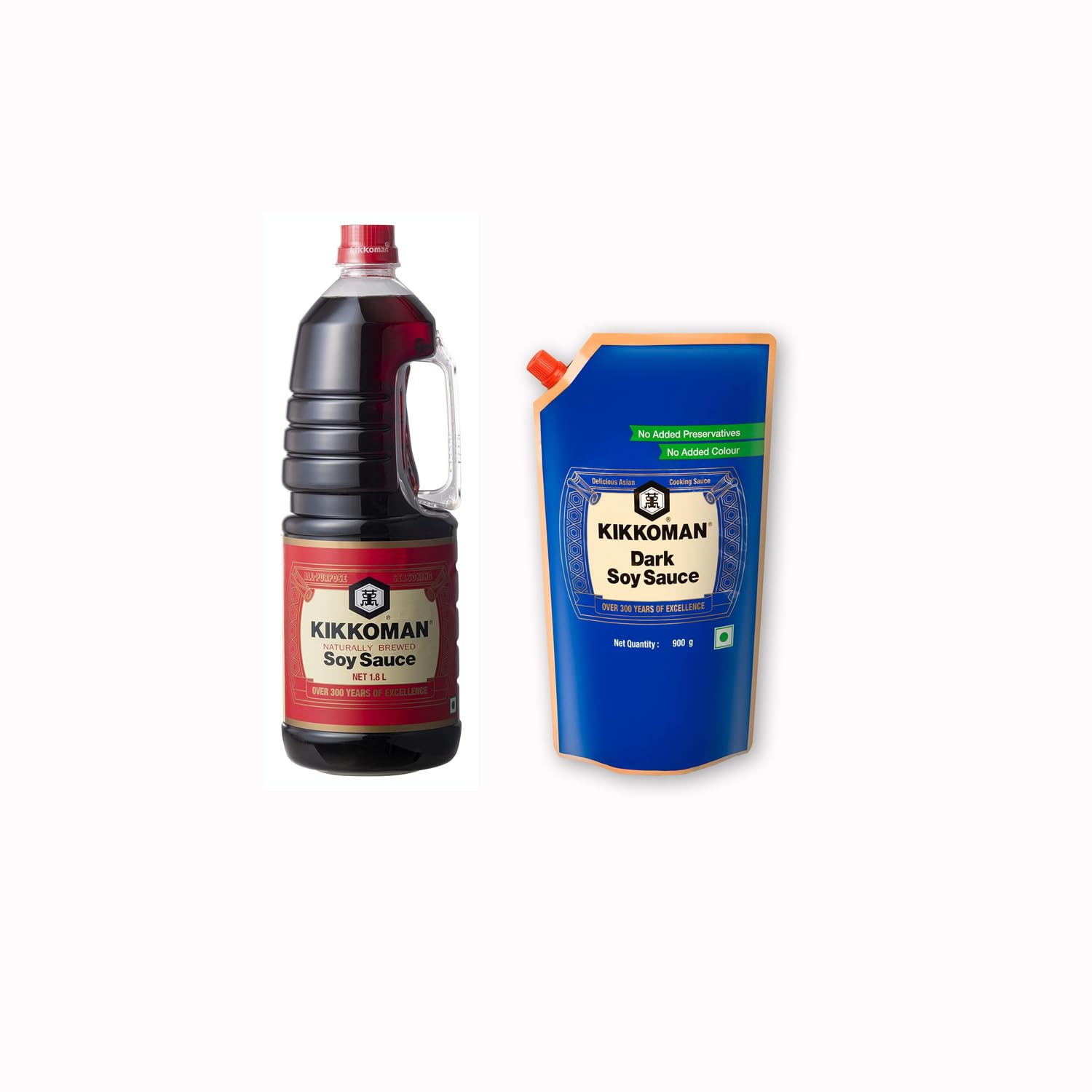 Kikkoman Soy Sauce + Dark Soy Sauce, Pack of 2 (1.8 Liter + 900 gram) - | Vegetarian - No Added Colour or Preservatives - Essential home ingredient (B0D8FMXBZ5) Amazon Price History, Amazon Price Tracker