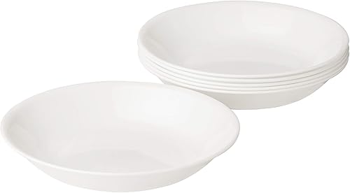 Miniatura 5 de Corelle Vitrelle - Juego de vajilla de 18 piezas para 6 vajillas color blanco y negro y Vitrelle juego de 6 tazones redondos ligeros de 20 onzas