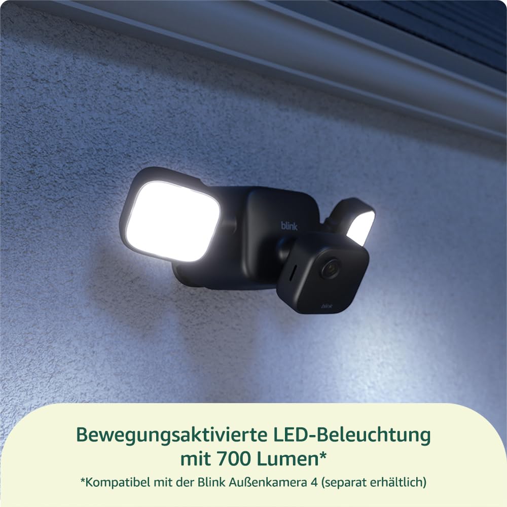 Blink Flutlichthalterung für Außenkamera (neueste Generation) | Kabelloses LED-Flutlicht mit 700 Lumen, zwei Jahre Batterielaufzeit | Benötigte Kamera und Sync-Modul nicht enthalten