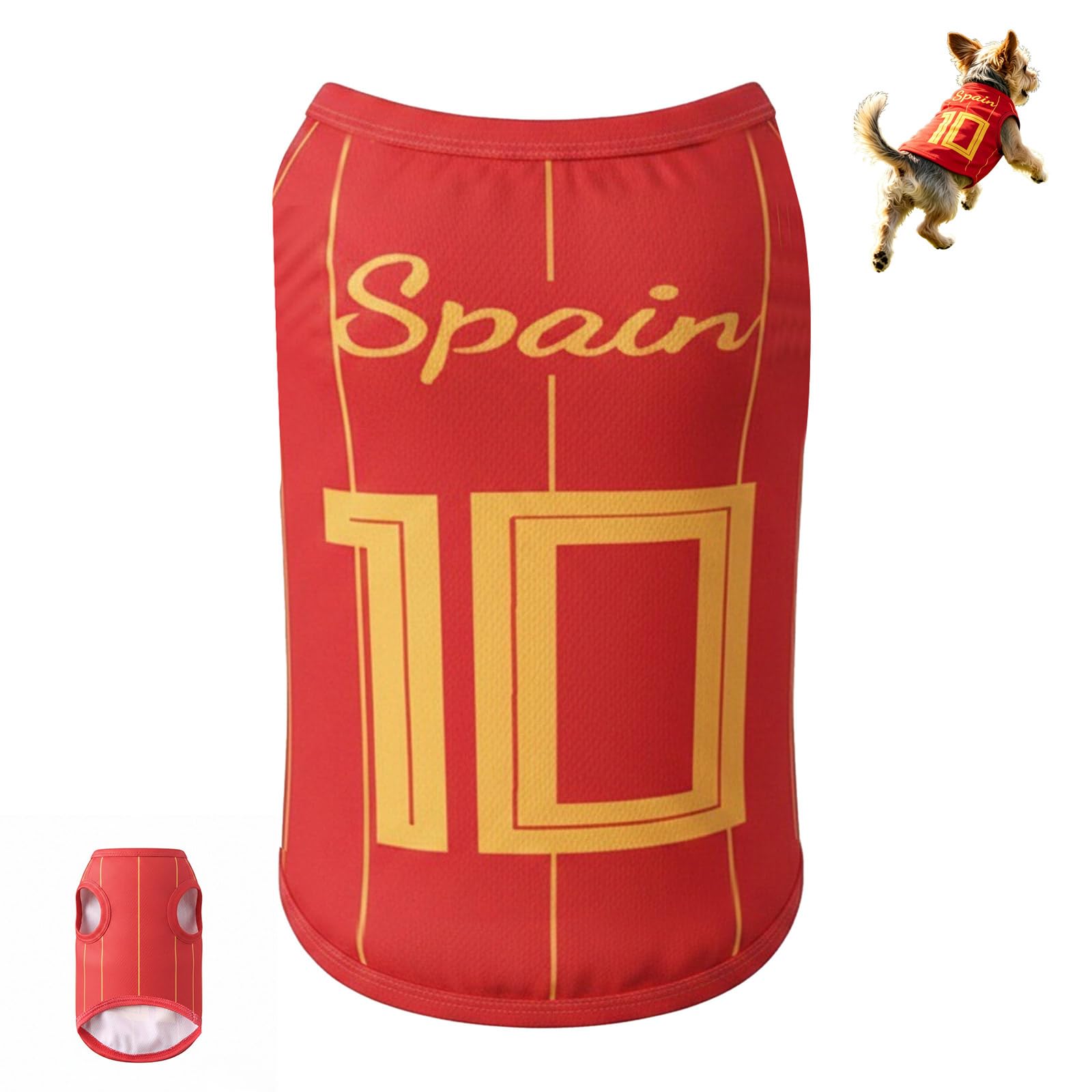 Dog Football Shirt, World Soccer Shirt for Dog, Breathable Mesh Sleeveless Puppy Sports Costume Football Sportswear Pet Clothes Gifts For Fans Pet Lovers Clothes for Small Puppy (XXXL)