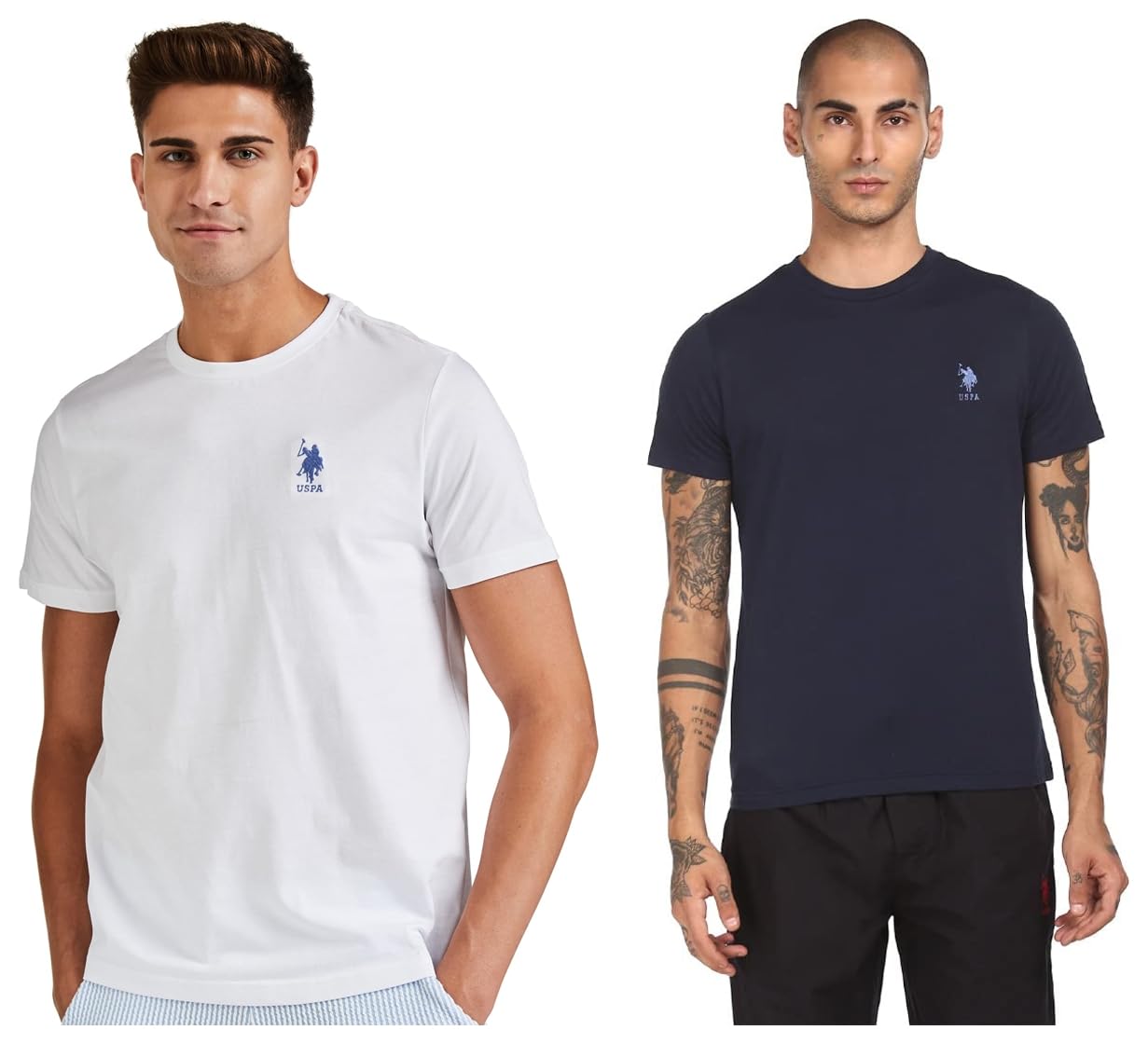 Men Crew Neck Embroidered Logo I633 Lounge Regular Fit T-Shirt () (Pack of 2)-image-10