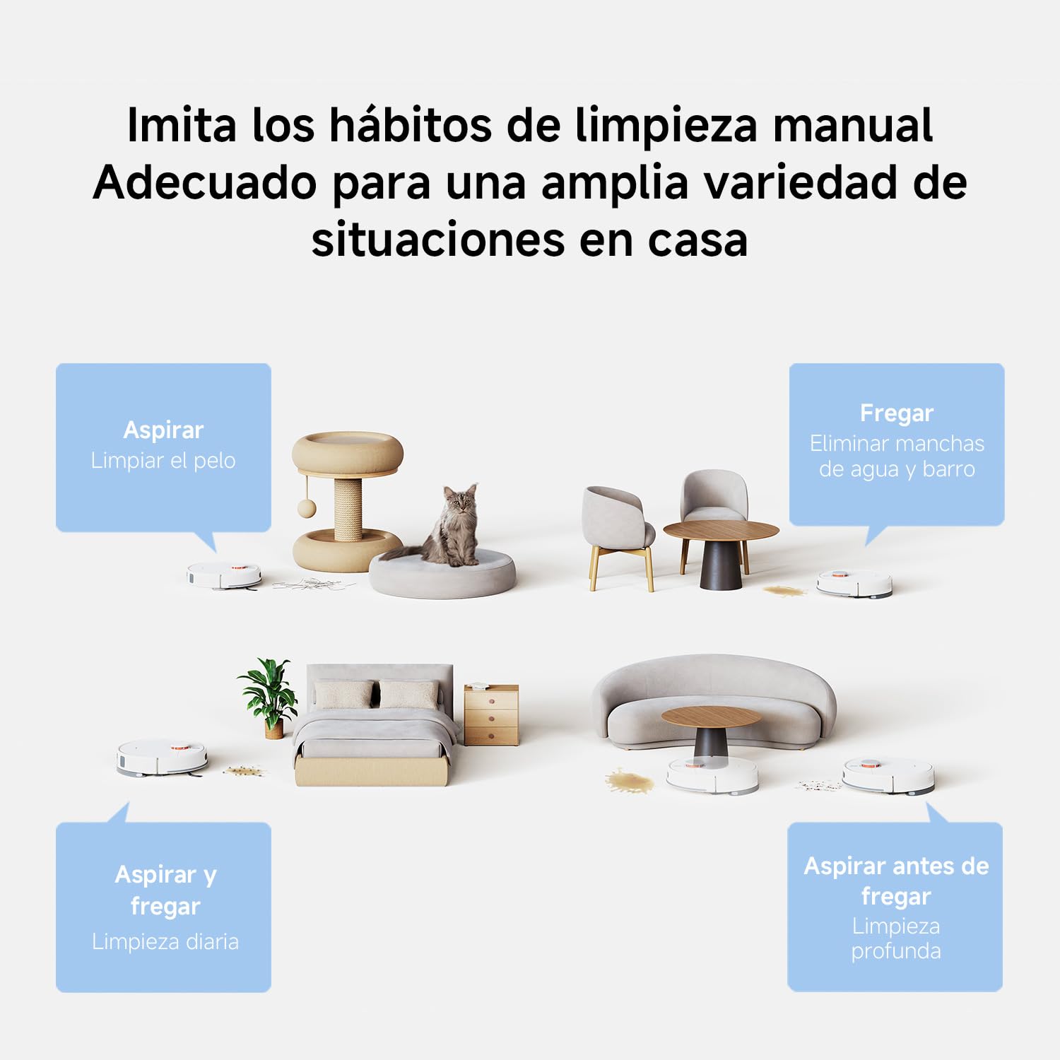 XIAOMI Robot Vacuum H40, 10000Pa, LDS navegación, mapeo Inteligente, Cepillo Anti-enredos, Vaciado automático, hasta 180 min de autonomía, Compatible Home y Control por Voz. — view 9