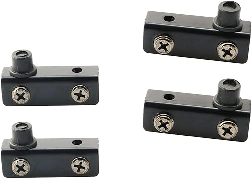 2 juegos de bisagra de pivote de puerta de vidrio niquelado abrazadera de vidrio accesorios de muebles, negro