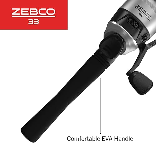 Miniatura 4 de Zebco 33 Spincast Reel and Fishing Rod Combo, 6-Foot 2-Piece Fiberglass Rod with EVA Handle, Quickset Anti-Reverse Fishing Reel with Bite Alert