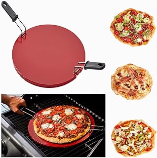 Pizza Grill 12" Enameled Cordierite Stone for Grill and Oven Dishwasher Safe with Handles For Easy Use by Easylife Tech (12 Inch)