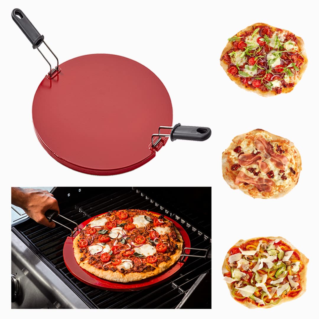 Grille à pizza en cordiérite émaillée 35,6 cm pour four et barbecue