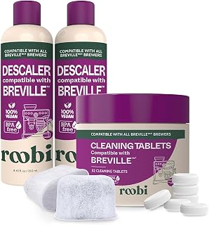Roobi Breville Compatible Cleaning & Descaling Kit. Specially Formulated to Clean & Descale your Breville Espresso Machine. 1 Year Supply.