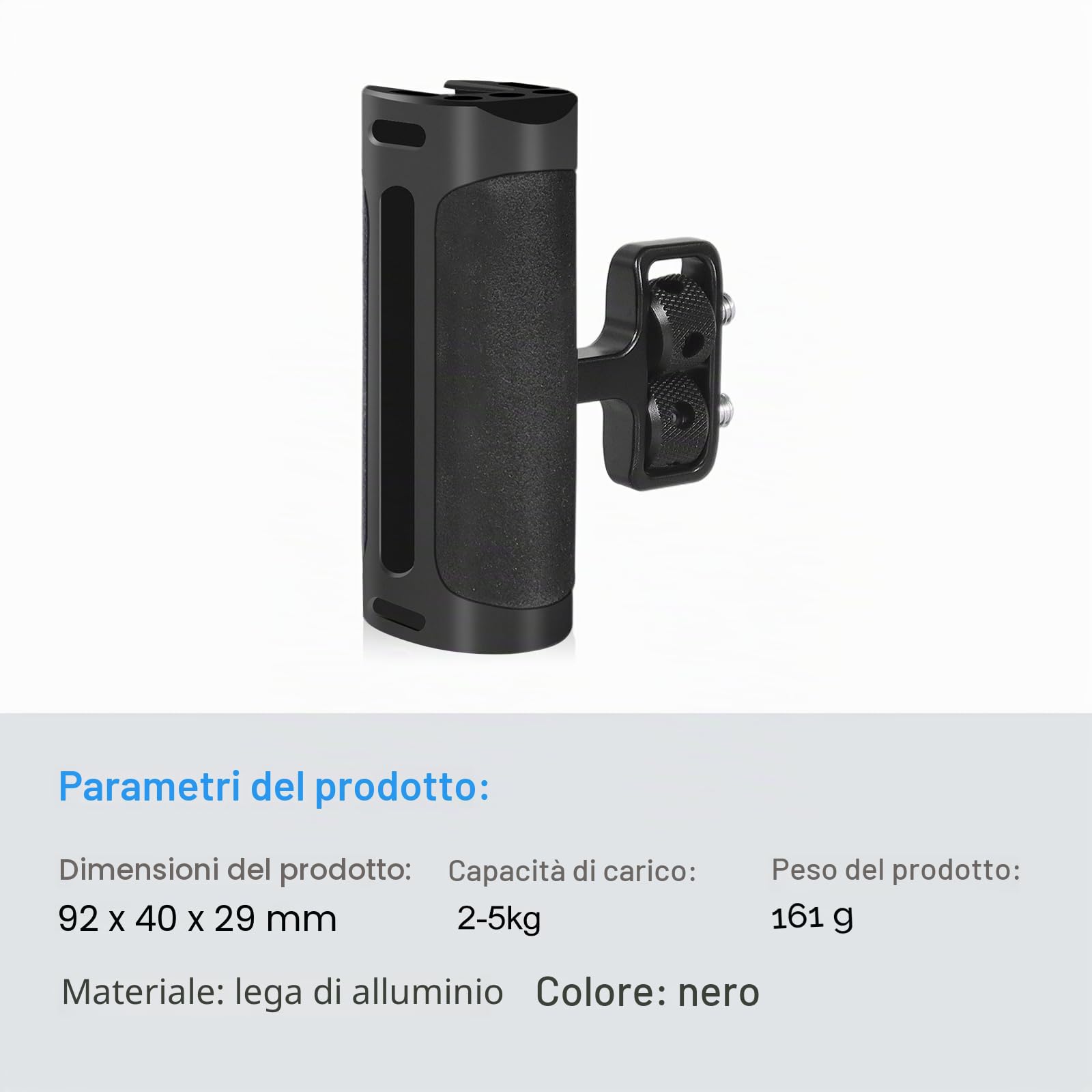 Maniglia sinistra destra regolabile maniglia maniglia maniglia laterale Mini con interfaccia scarpa Fredda e supporto a vite 1/4 "-20 per Gabbia fotocamera digitale