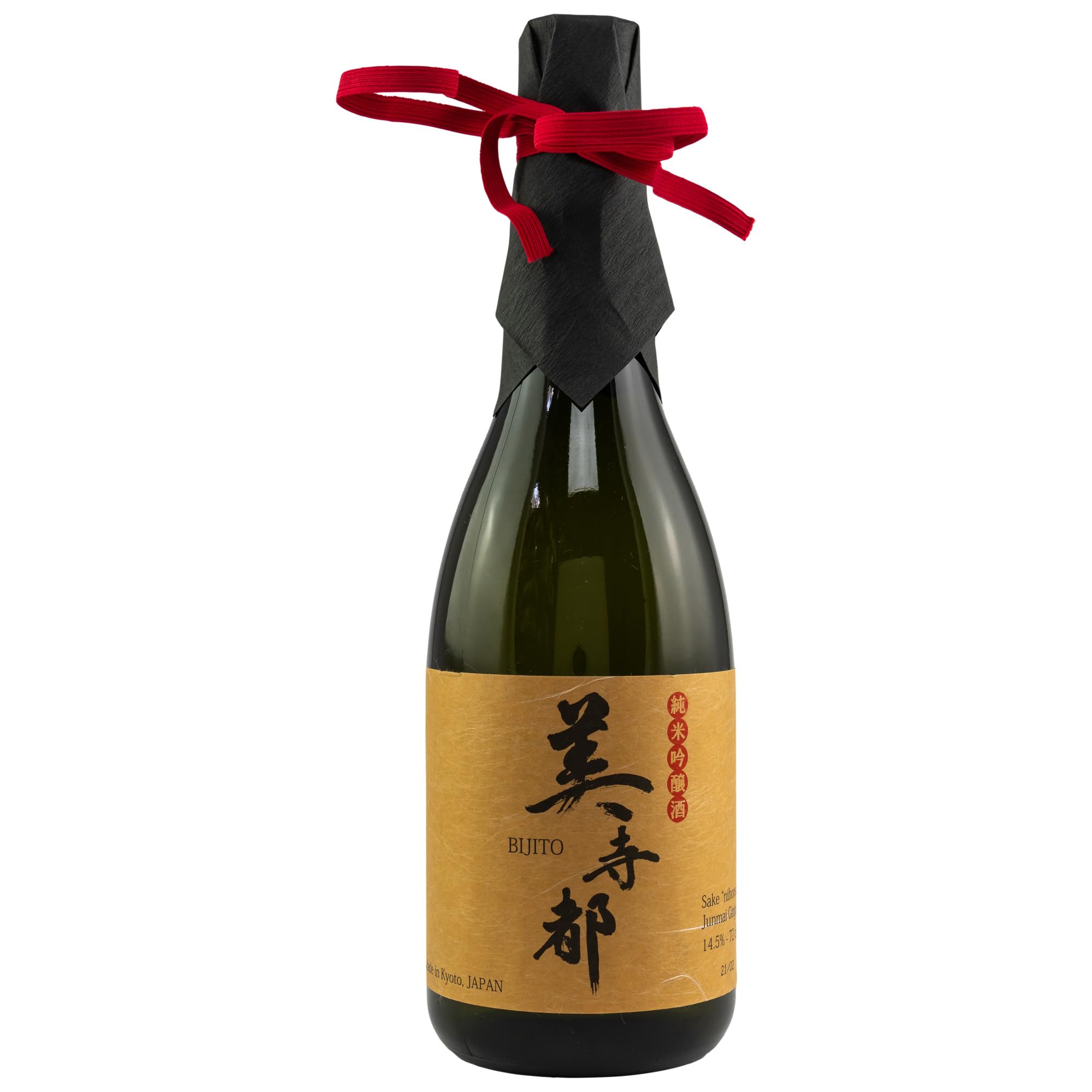 Bijito Junmai Ginjo | Aromatischer & Eleganter Premium Sake | Klar-Frisch | Nihonshu aus Kyoto | Yamada-Nishiki Reis | 14,5 % | 720 ml