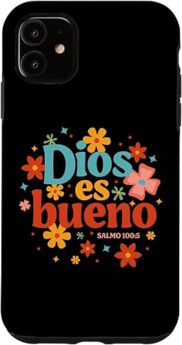 Funda religiosa de la Biblia para iPhone 11 Dios Es Bueno Spanish Christian Jesus God