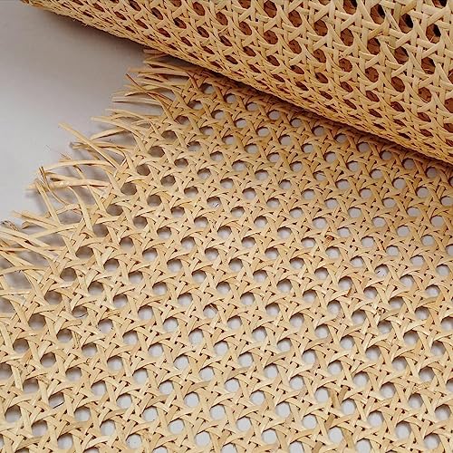 Rollo de Cinta de ratán Natural Material de Malla Abierta para Reparaciones de Muebles, Paja de Vienna para sillas, Rollo de ratán Natural pre-Tejido de Malla de Malla de Malla de Malla de Malla