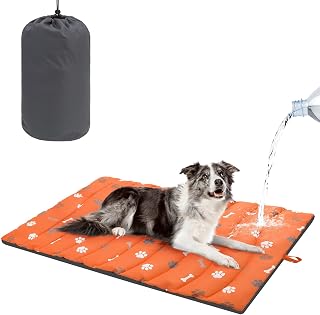 BEAUTYZOO Outdoor Dog Bed Waterproof, Portable Camping Puppy Mat Reversible