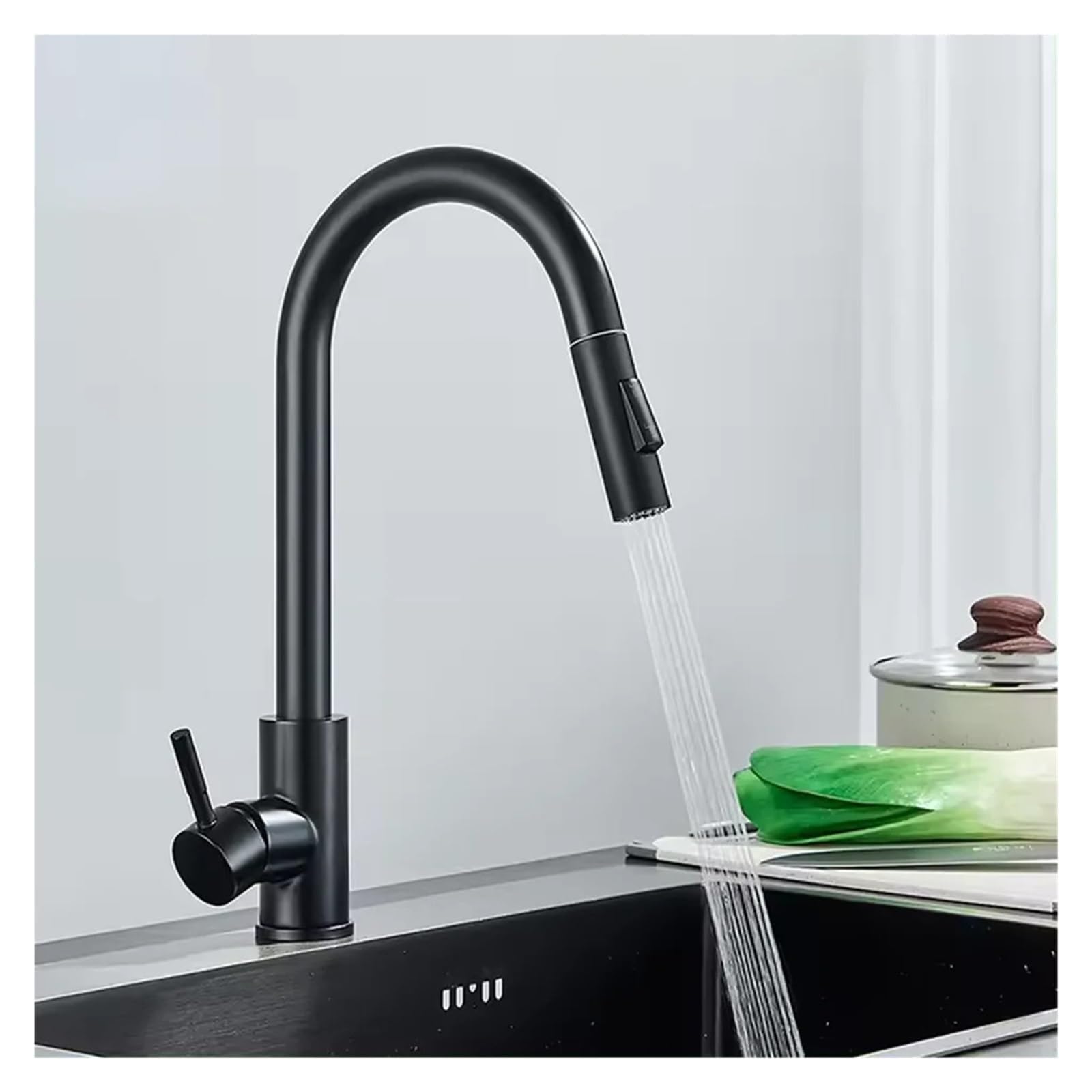 Mélangeur de cuisine extractible eau chaude froide mitigeur inox
