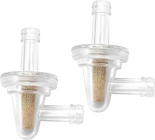 2 PCS 90 Degree Fuel Filter, 1/4" Fuel Line Small Engine Fuel Filter, Leak-proof Connection Transparent Visible Structure Oil Cup, for Most Motorcycles ATVs UTVs Dirt Bikes (White)