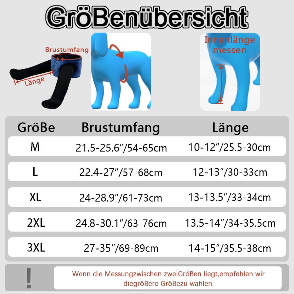 COODEO Hundesocken gegen Pfotenlecken | Wasserfeste Pfotenschutzstiefel mit rutschfesten Sohlen zur Wundheilung & Hautschutz (Blau, M)
