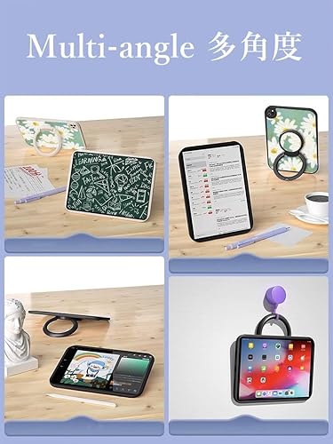 Miniatura 3 de Funda giratoria de 360° compatible con iPad Mini 5ª generación Mini 4 Mini 5, diseño de flores, ilustración floral, funda portátil con soporte