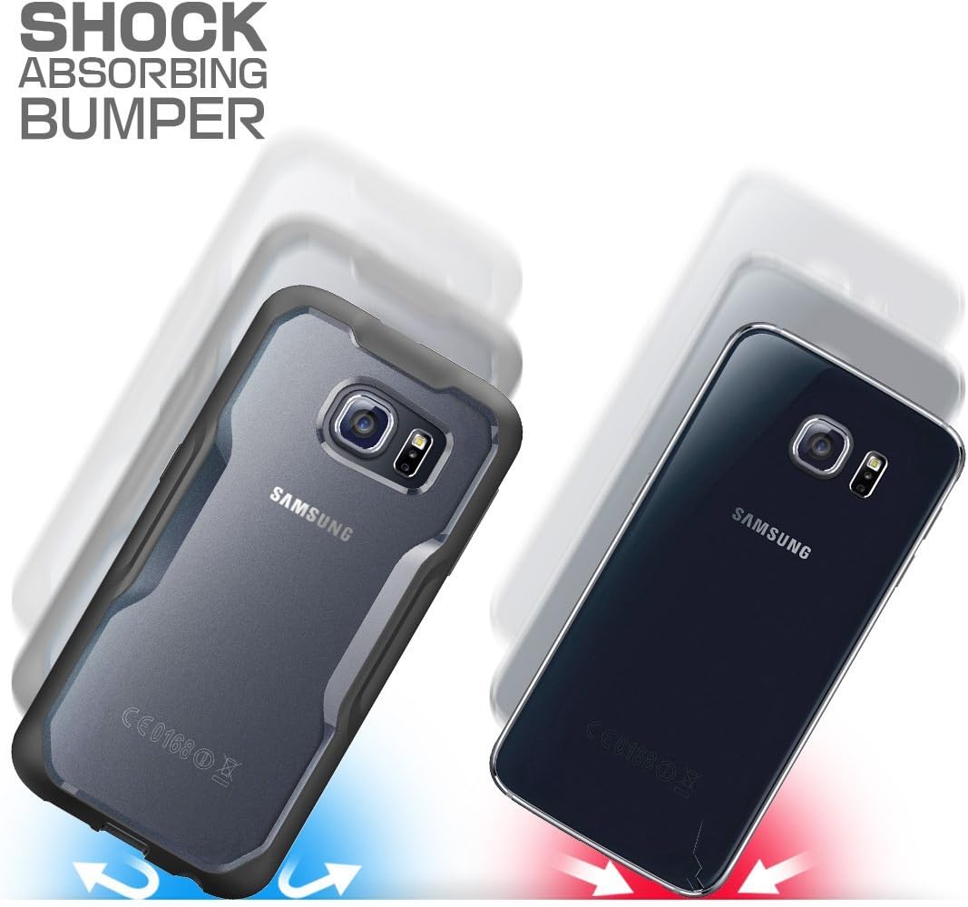 Galaxy S6 Case, SUPCASE Unicorn Beetle Series Premium Hybrid Protective Clear Case for Samsung Galaxy S6, Retail Package (Frost Clear/Black)