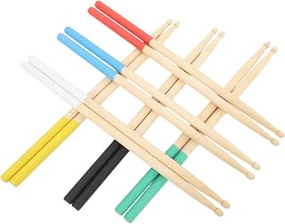6 Pares Baquetas de Percusión de Madera Antideslizantes Resistentes y Profesionales para Batería Acústica y Electrónica Colores Surtidos para Principiantes y Músicos