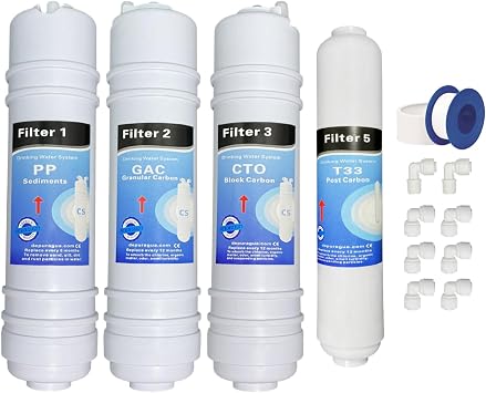 Depurtek | Reverse Osmosis Kit 4 CS Filters | High Performance Compatibility | Carbon | Debugging