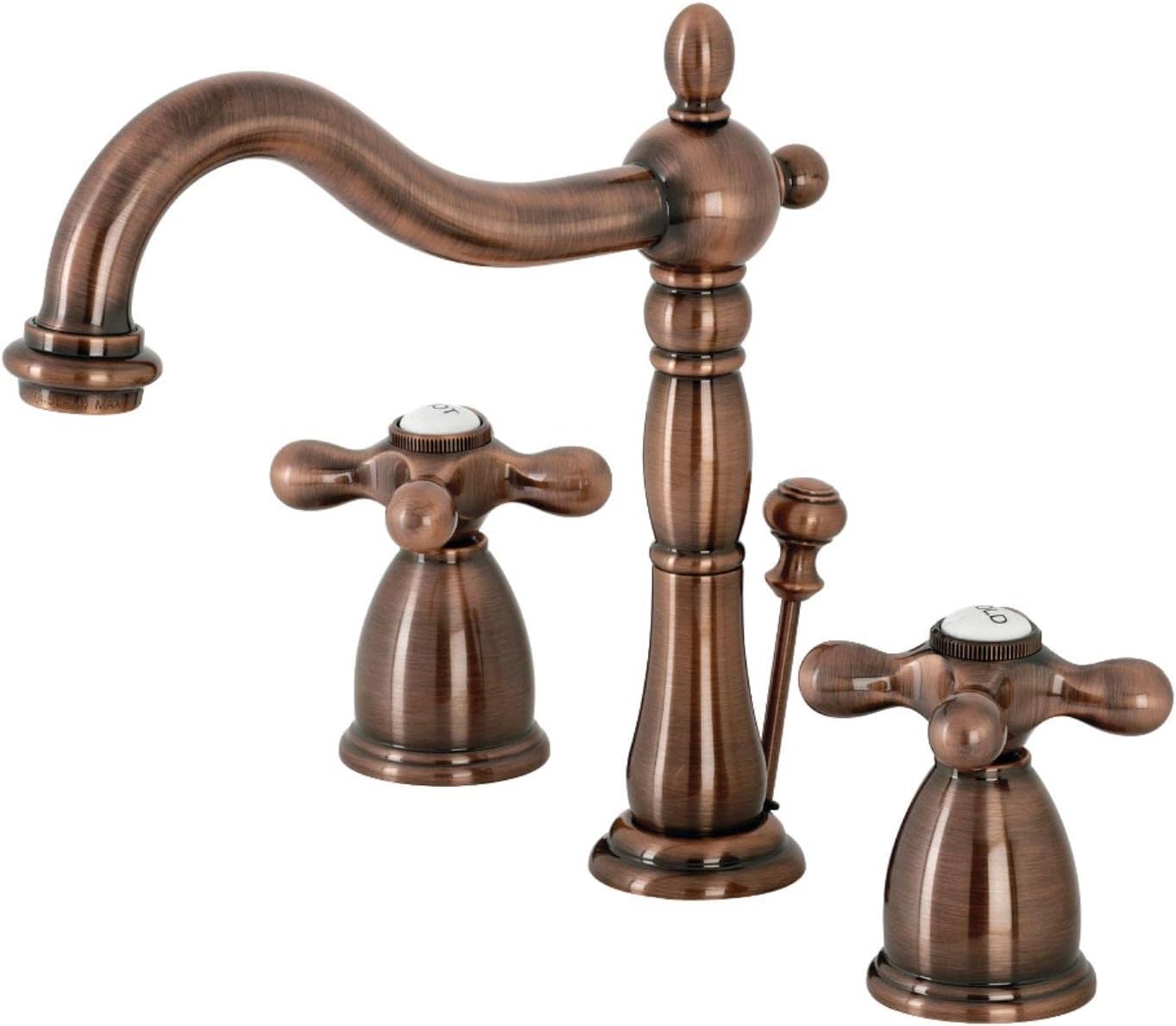 Kingston Brass KB197AXAC Heritage Widespread Bathroom Faucet, Antique Copper, 11 x 6.5 x 8.06