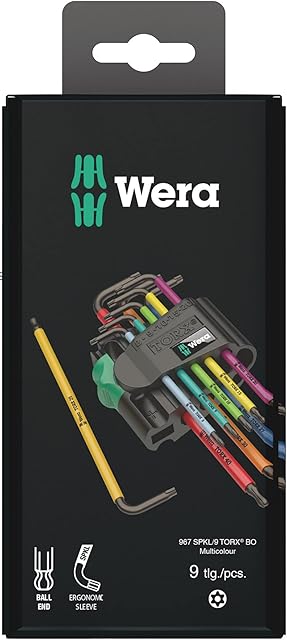 Wera 967SPKL/9BO Multicolour TX-key set, TX8 - TX40, 9pc, 05073599001
