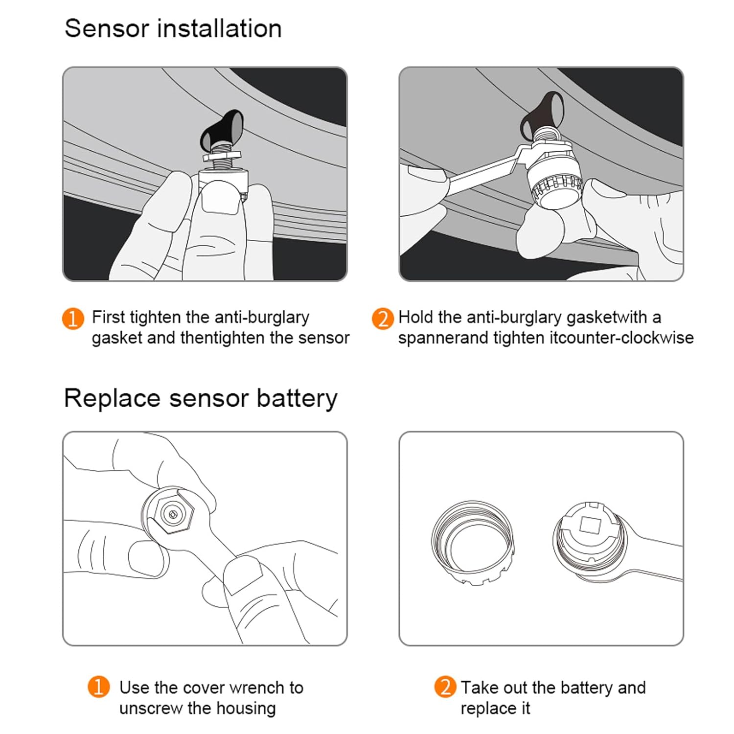B-Qtech Tire Pressure Monitoring System, Wireless TPMS with 6 External Sensors for Car Truck RV Motorcycle, Real-time Pressure Temperature Display, Compatible with iOS & Android