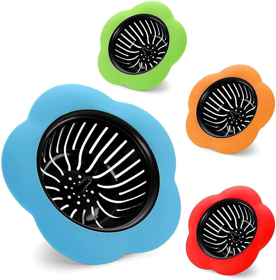 2 Pcs Kitchen Sink Strainer, Upgraded Silicone Sink Drain Strainer for Most Kitchen Sink Drain Basket 4.5" Diameter