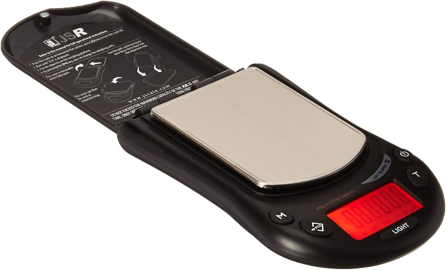 Jennings JSR-200 Digital Pocket Scale 200g x 0.01 Gram JScale Jewellery Carat, Black