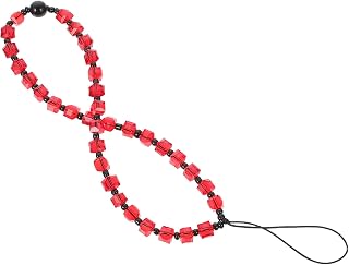 Cadena Antipérdida para Teléfono Móvil Cuentas Decorativas Colgante Corto DIY Cristal Rojo Accesorio Funcional Mayoría de Fundas Adecuado para Uso Diario y Protección