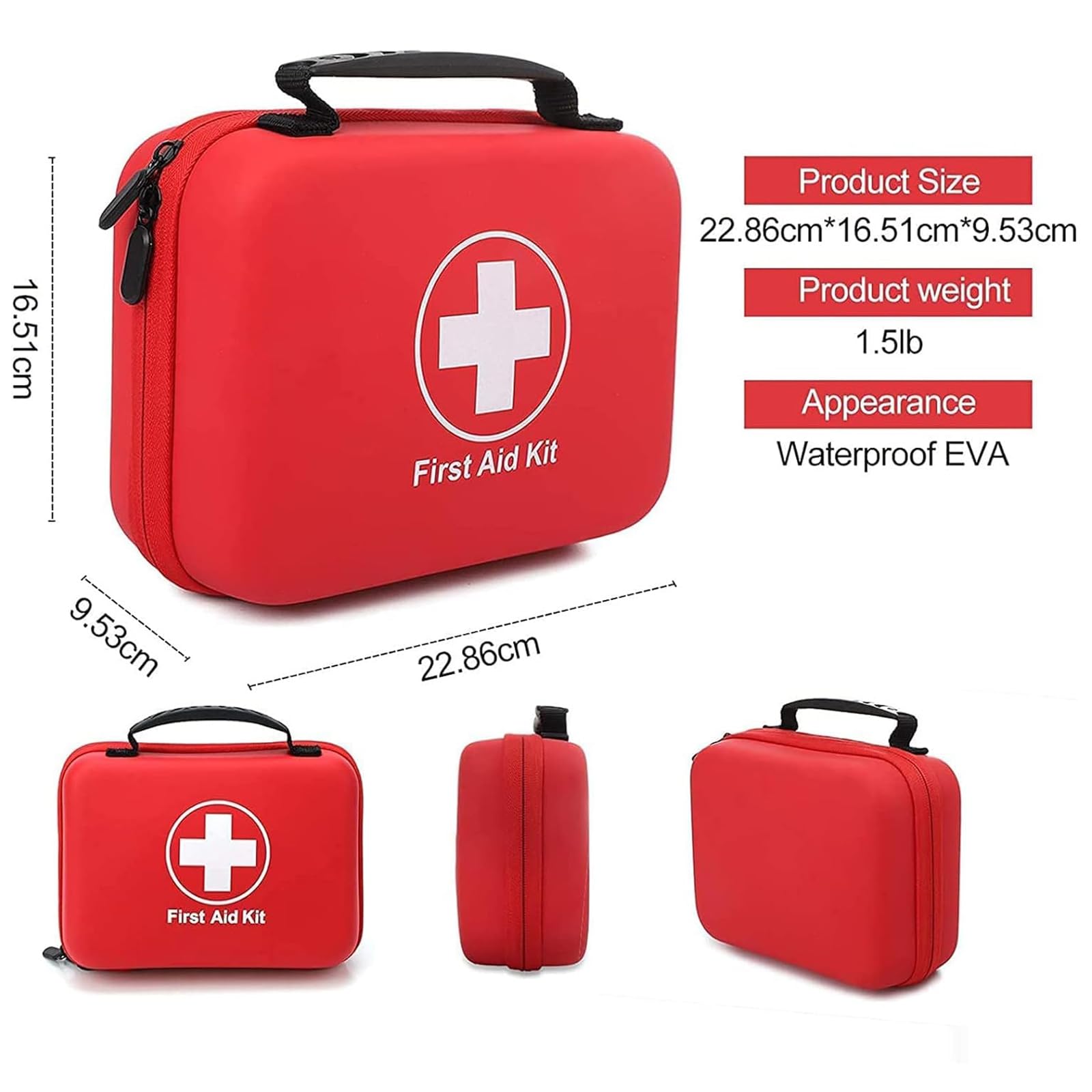 Bolsa Portátil para Botiquín De Primeros Auxilios, Botiquín De Emergencia Médico Rojo, Caja De Emergencia De Supervivencia, para El Hogar Y Viajes, Camping, Oficina