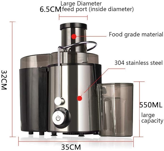 Extractor de Jugos Prensado Frío Boca Ancha 250W para Frutas y Verduras miniatura 4