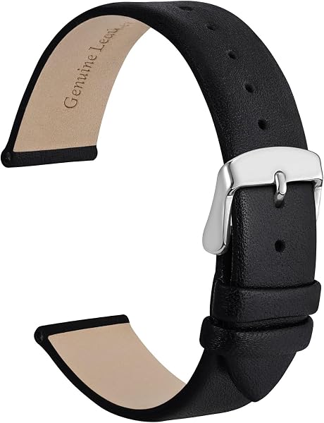 WOCCI Cinturini per Orologi Eleganti, Vera Pelle, Fibbia in Acciaio Inossidabile, 8mm 10mm 12mm 13mm 14mm 16mm 18mm 20mm 22mm - 1