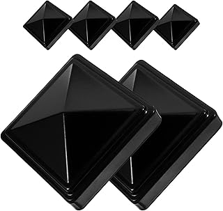 Fence Post Caps 12pcs Square Fence Post Caps Aluminum Cover Black Protective Post Covers Longlasting Performance Decorative