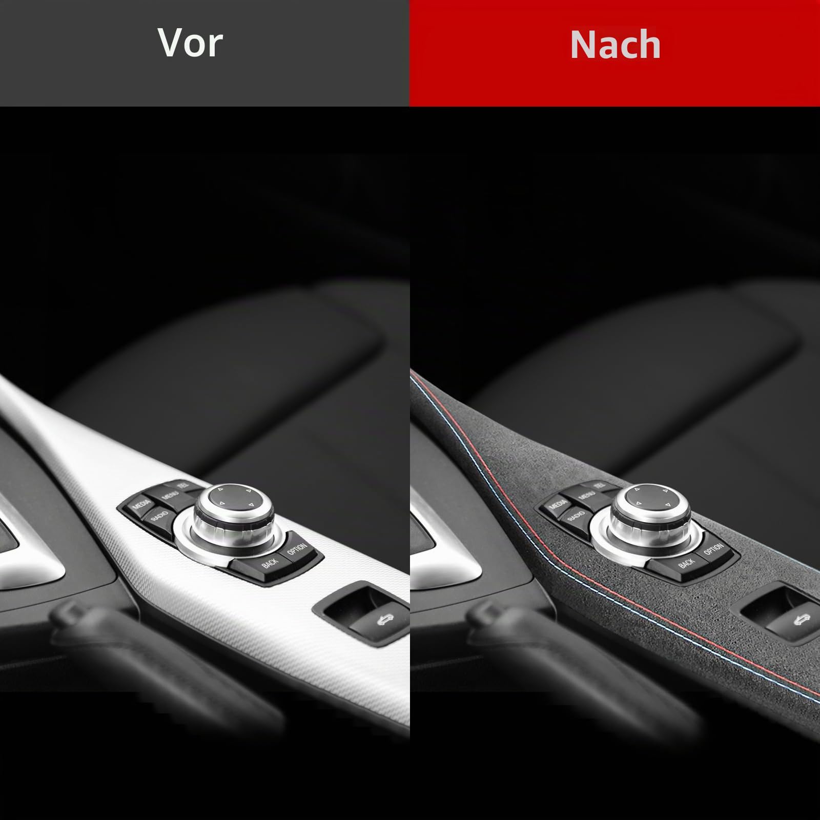 Betterhumz Car Center Console Multimedia Panel Trim Wrap, for BMW F20 F21 F22 F23 2012-2019 1 2 Series, Gear Shift Panel Sticker Made of Alcantara Moulding Accessories (Convertible)