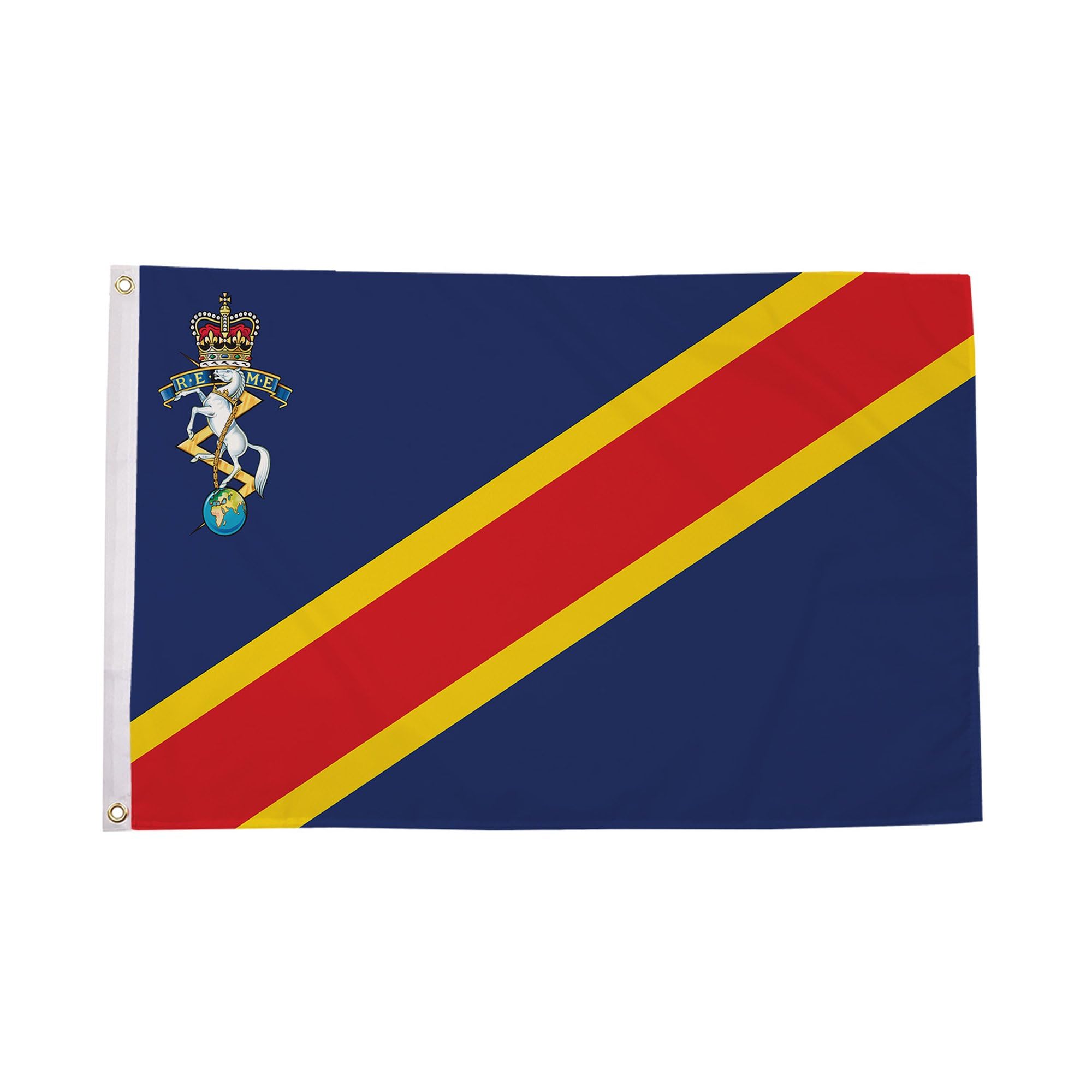 Flagtex Royal Electrical and Mechanical Engineers Flag 8ft x 5ft Extra Large Flag 240cm x 150cm | Premium Woven Polyester with Brass Eyelets | Indoor Outdoor Garden Decoration Wall Hanging Display
